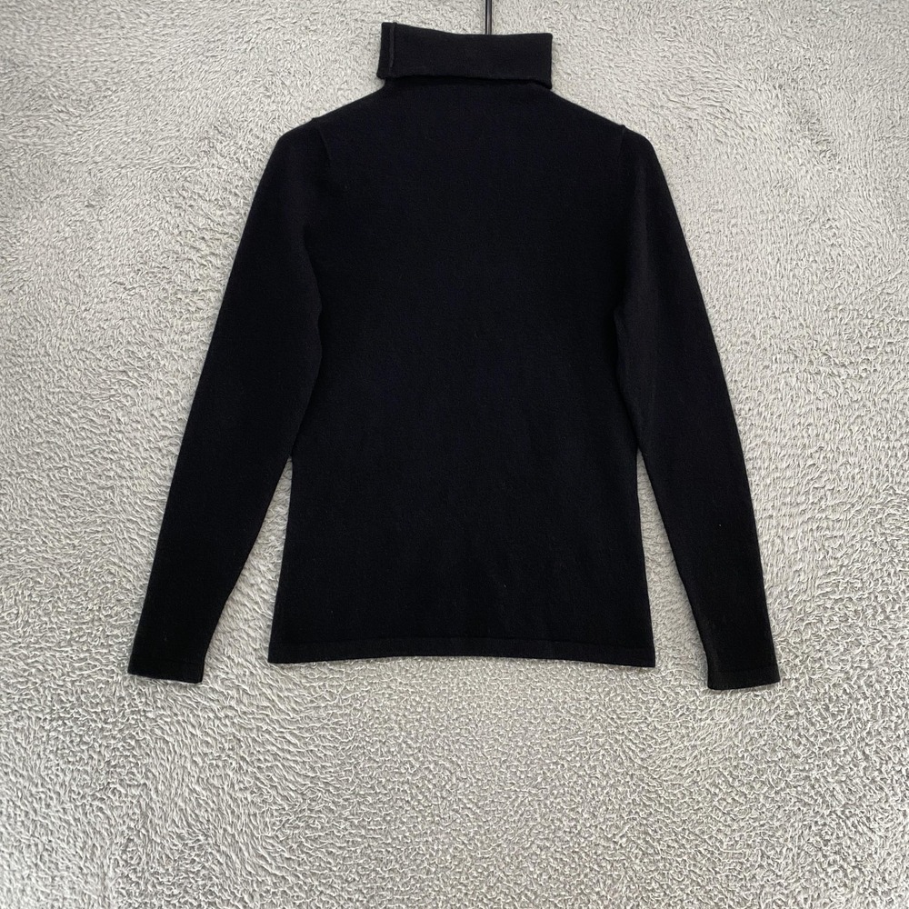 BAIA 100% Cashmere Sweater Womens XS Black Turtleneck Tight Knit Minimalist